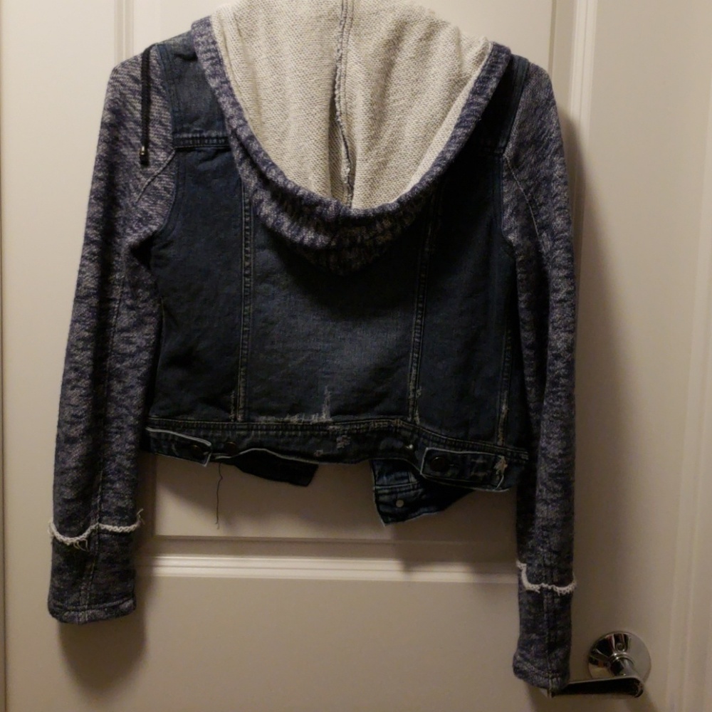 Free People Dark Blue Distressed Jacket - Picture 3 of 6